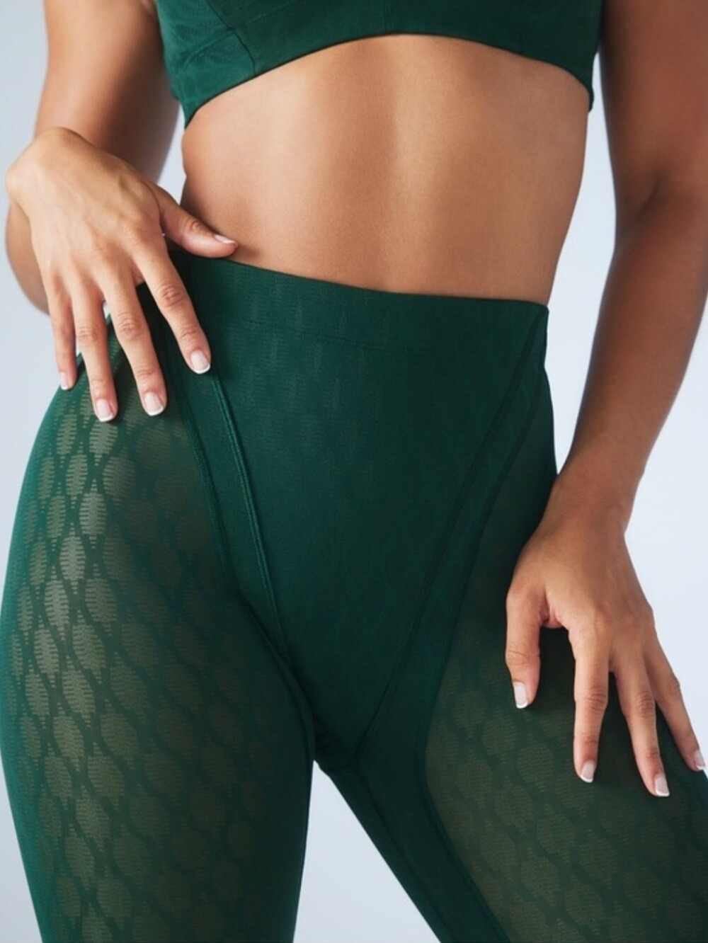 Savage X Fenty Peak Performance High Waist X Mesh Green Athletic Leggings 3X